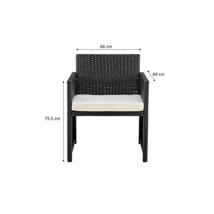 Salon de jardin en résine tressée avec coussins - 4 personnes - Hilp