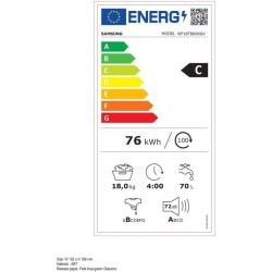 Lave-linge hublot SAMSUNG Ecobubble™ WF18T8000GV - 18 kg - L68,6cm - Digital Inverter - 1100 trs/min - Vapeur - Connecté - No