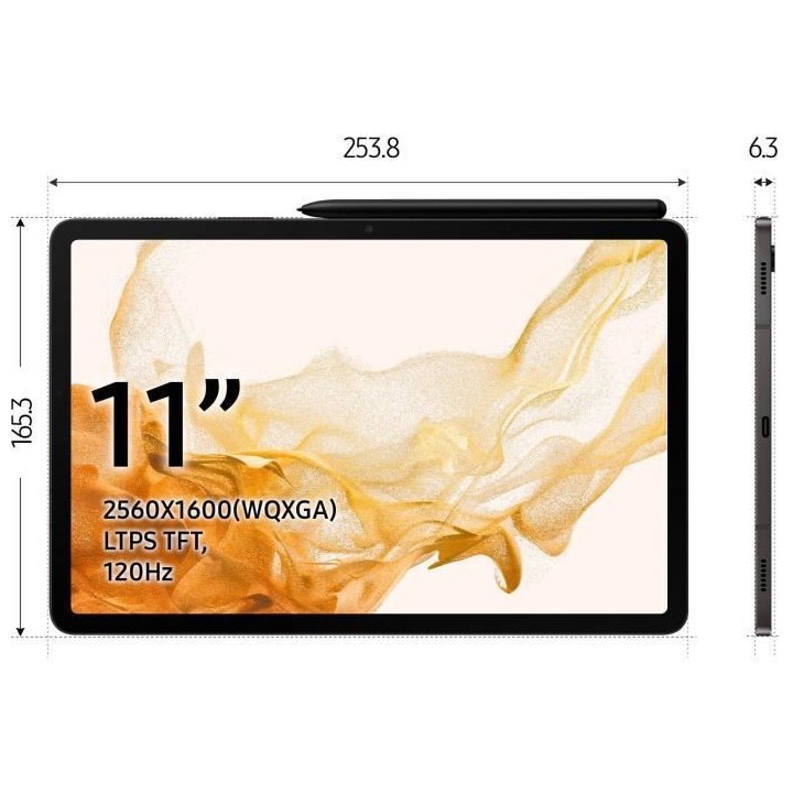 Tablette Tactile - SAMSUNG - Galaxy Tab S8 - 11 - RAM 8Go - 256 Go - A