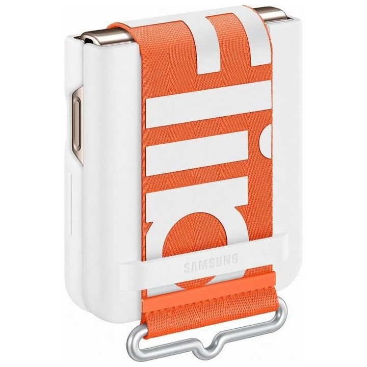 Coque silicone avec laniere SAMSUNG Galaxy Z Flip4 blanc