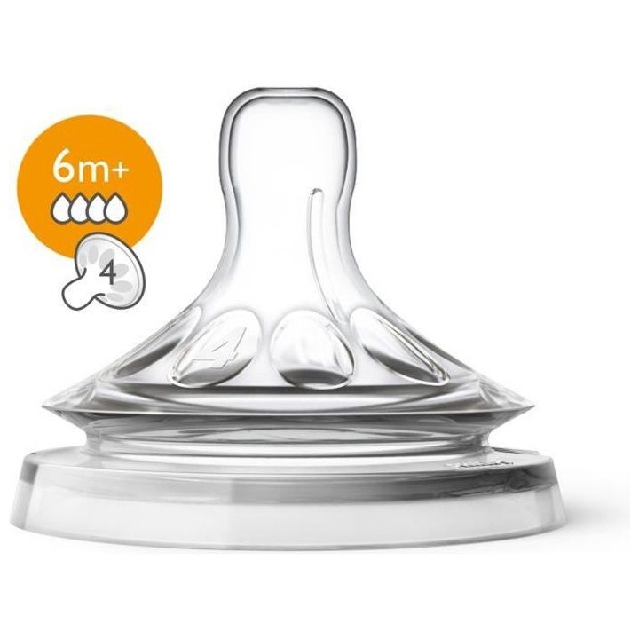 PHILIPS AVENT SCF044/27 Lot de 2 tétines Natural - 6 mois et plus - D