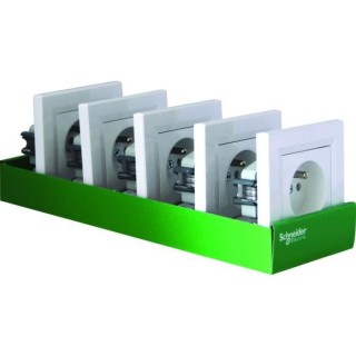SCHNEIDER ELECTRIC Lot de 5 Prises de courant avec terre 2P+T encastra