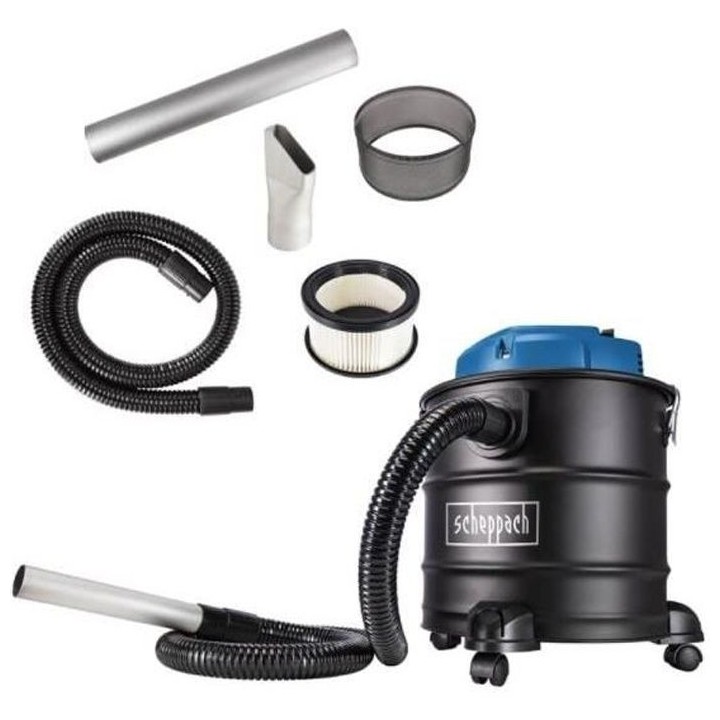 Aspirateur cendres et poussieres Scheppach - AVC20 - Cuve métal 20L -