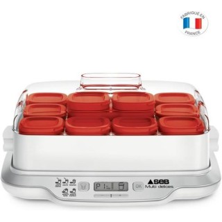 SEB YG661500 Yaourtiere Multidélices Express 12 pots 140 ml, Sans BPA