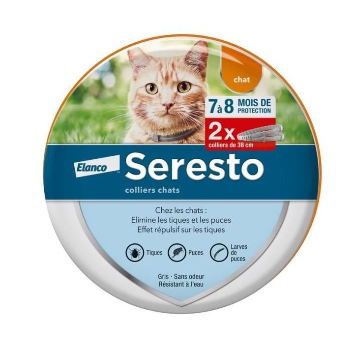 Seresto Chat Collier Anti-Puces et Anti-Tiques 2 unités