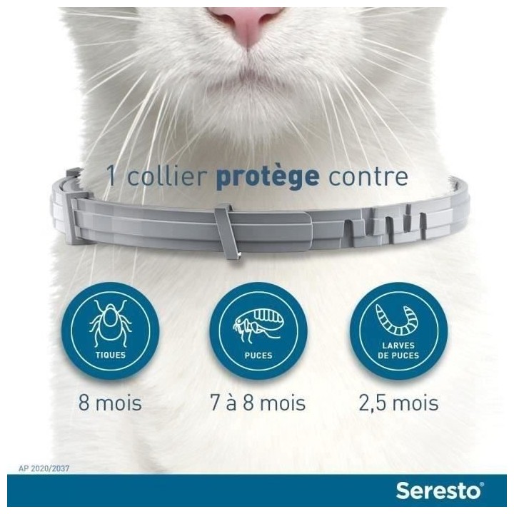 Seresto Chat Collier Anti-Puces et Anti-Tiques 2 unités
