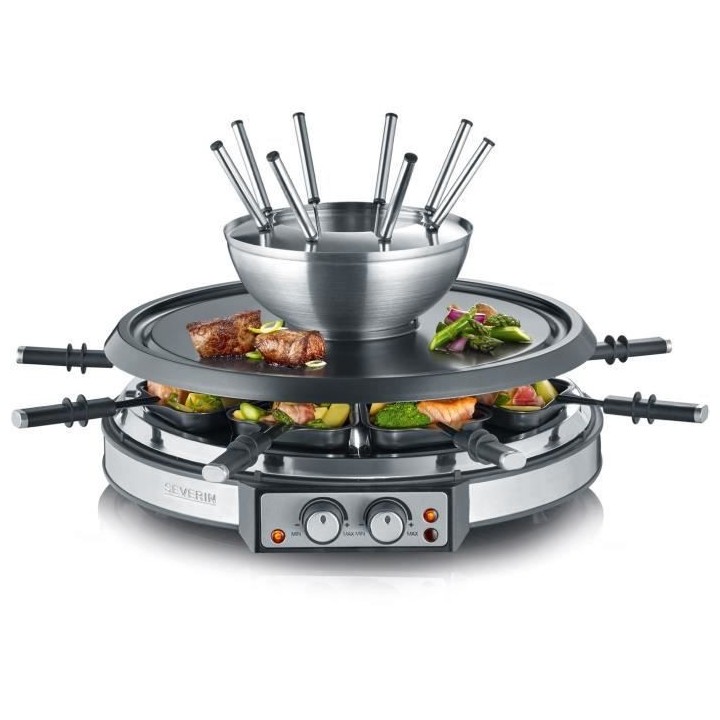 SEVERIN RG2348 - Combiné 2 en 1 Raclette et Fondue 8 personnes - 1900