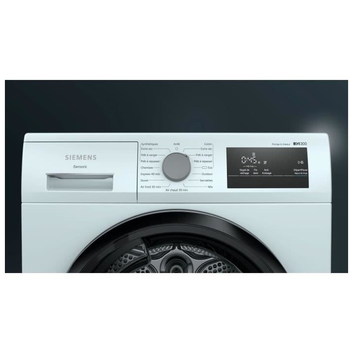 Seche-linge pompe a chaleur SIEMENS WT45H001FR IQ300 - 8 kg - L60 cm -