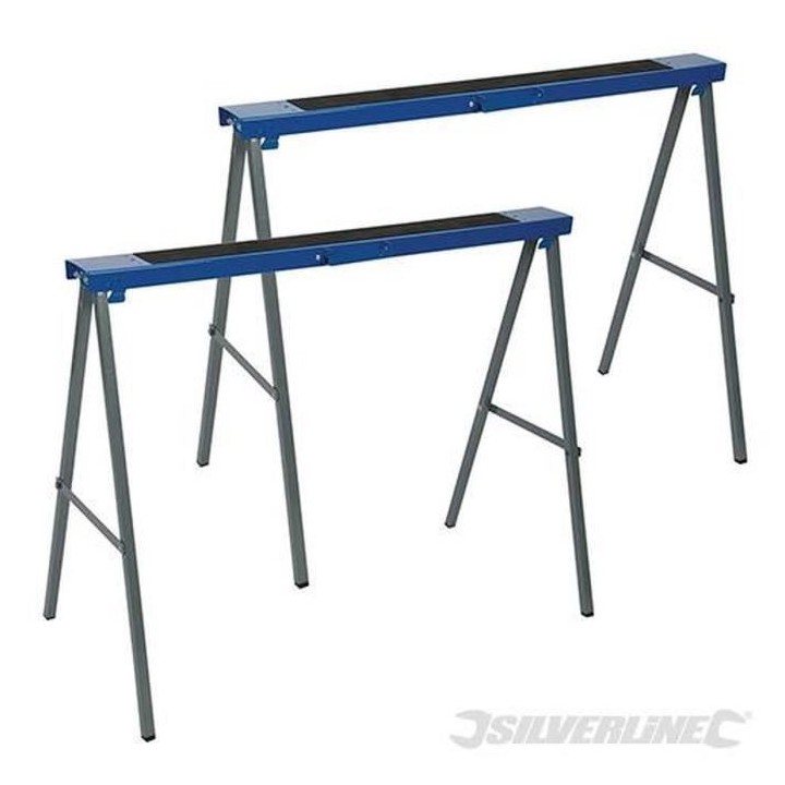 SILVERLINE Lot de 2 tréteaux métalliques