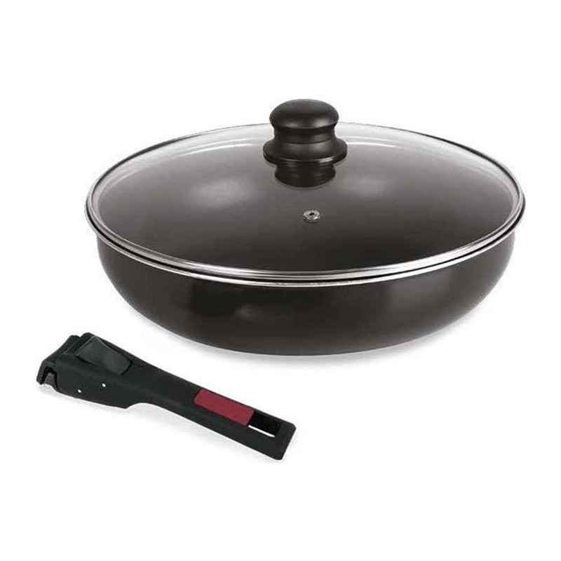 SITRAM Sauteuse Agile - Aluminium anti-adhésif - Ø 28 cm - Noir - Tous feux dont induction