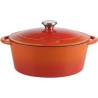 SITRAM Cocotte TRADIFONTE - 712574 - 4L Fonte émaillée ovale blanc et orange - Tous feux dont induction