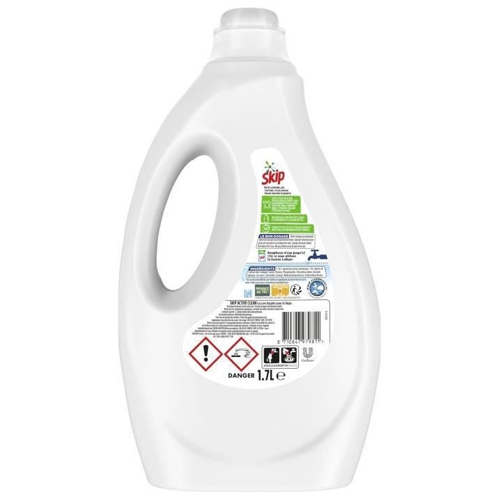 [LOT DE 3] SKIP Format Familial Active Clean - 3x34 Lavages soit 102 l