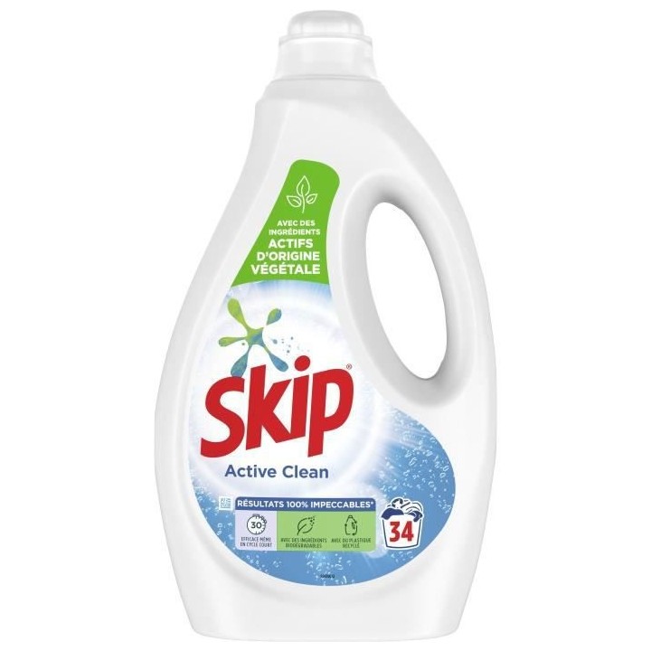[LOT DE 3] SKIP Format Familial Active Clean - 3x34 Lavages soit 102 l