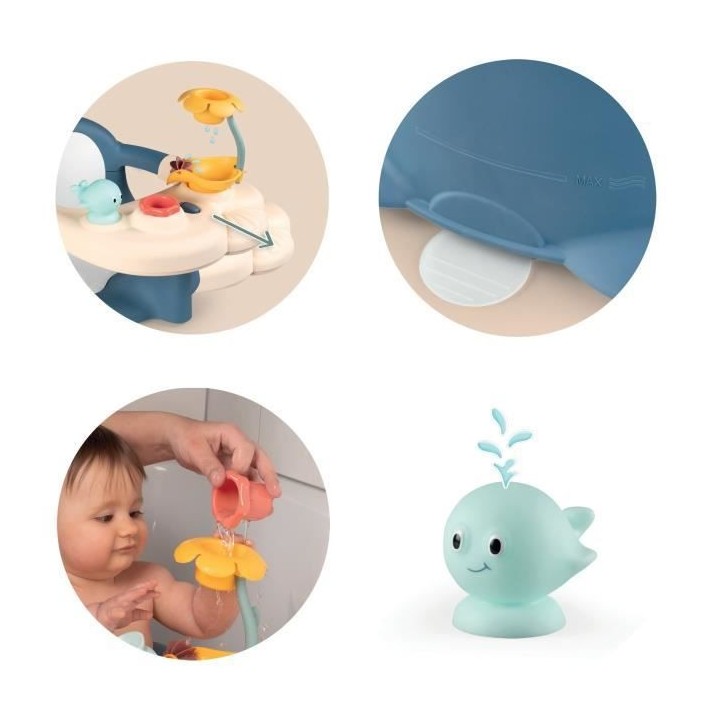 Siege de bain 2 en 1 LITTLE SMOBY - Tablette d'activités réglable -
