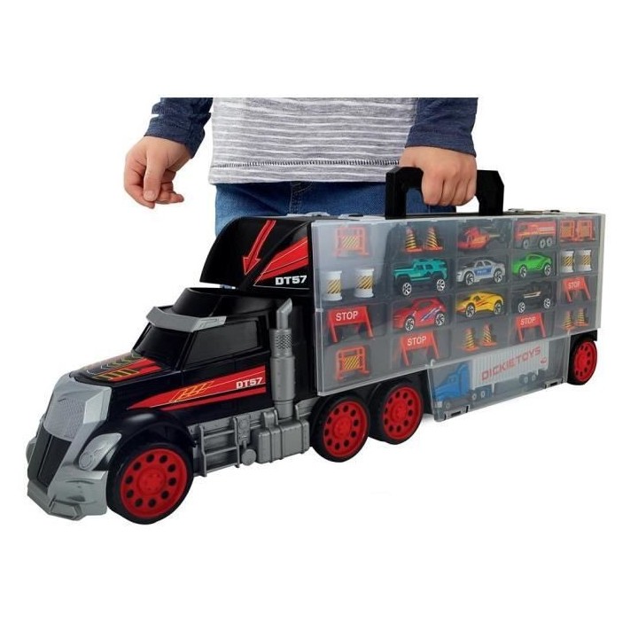 Camion transporteur de voitures 62cm a poignée - Truck Carry Case - D