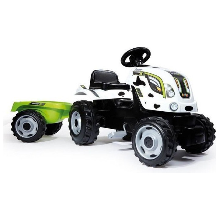 SMOBY Tracteur a pédales Farmer XL Vache + Remorque
