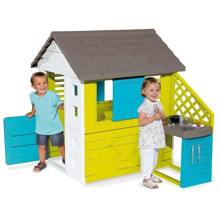 Smoby maison Pretty et cuisine été 145 x 110 x 127cm