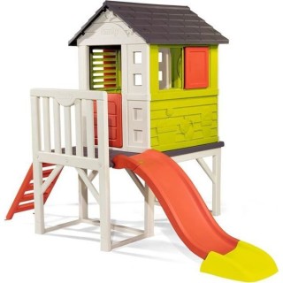 Smoby Maison Pilotis en plastique anti-UV avec Toboggan 260 x 160 x 19