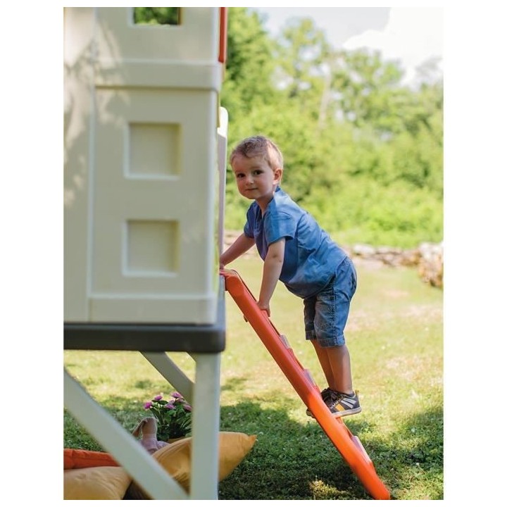 Smoby Maison Pilotis en plastique anti-UV avec Toboggan 260 x 160 x 19