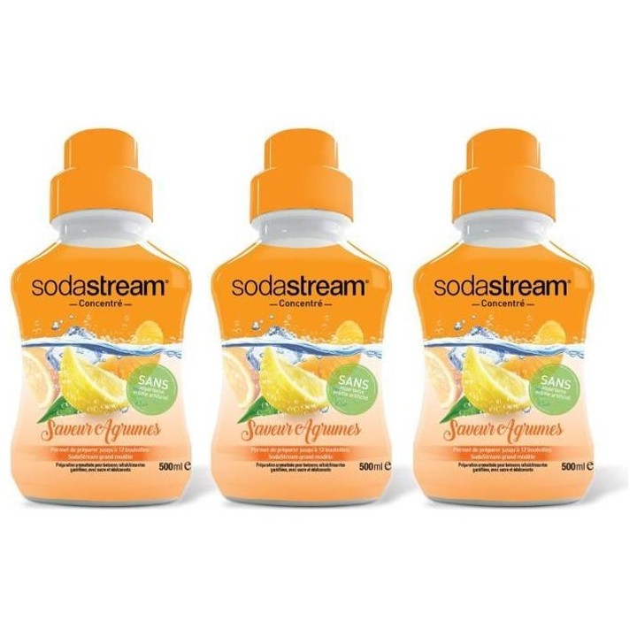 SODASTREAM 3009982 - Lot de 3 concentrés Sodastream Saveur Agrumes -
