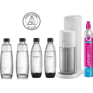 SODASTREAM DUOBICB - Machine DUO Blanche Pack 4 bouteilles (2 carafes