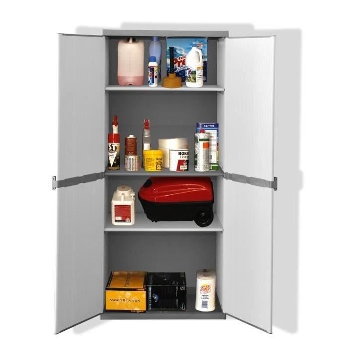 TOOD Armoire de rangement haute en résine 3 tablettes