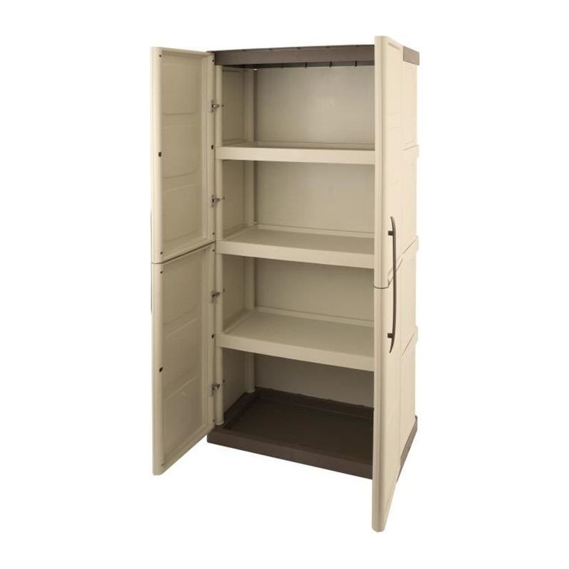 TOOD Armoire de rangement haute en résine 3 tablettes