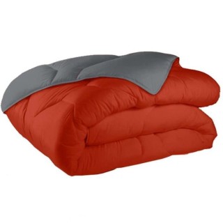 SOLEIL D'OCRE Couette Bicolore - 140 x 200 cm - Terra gris