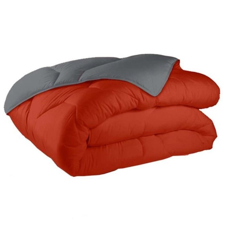 SOLEIL D'OCRE Couette Bicolore - 140 x 200 cm - Terra gris