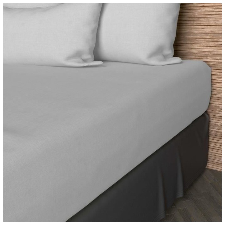 SOLEIL D'OCRE Drap housse 90x190 cm en coton 57 Fils - Blanc