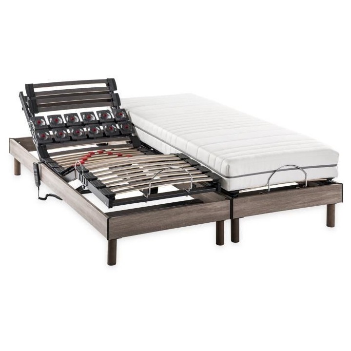 DEKO DREAM Ensemble matelas+sommier relaxation électrique ERGO 2 Drea