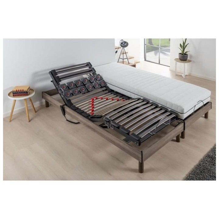 DEKO DREAM Ensemble matelas+sommier relaxation électrique ERGO 2 Drea