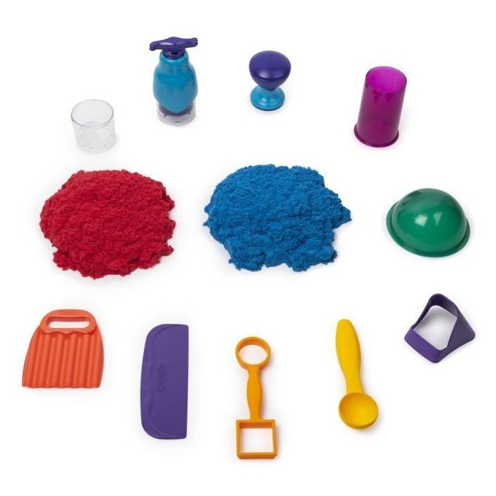 KINETIC SAND - COFFRET SANDISFYING 907 G de sable + 10 MOULES - 604723