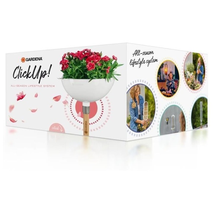 GARDENA ClickUp! Pot de fleurs - Plastique haute qualité - Hauteur 15