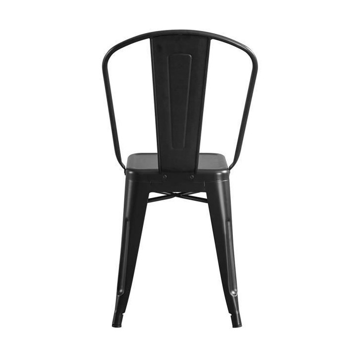 Lot de 4 chaises en métal noir - L 44 x P 45 x H 85 cm - DARA