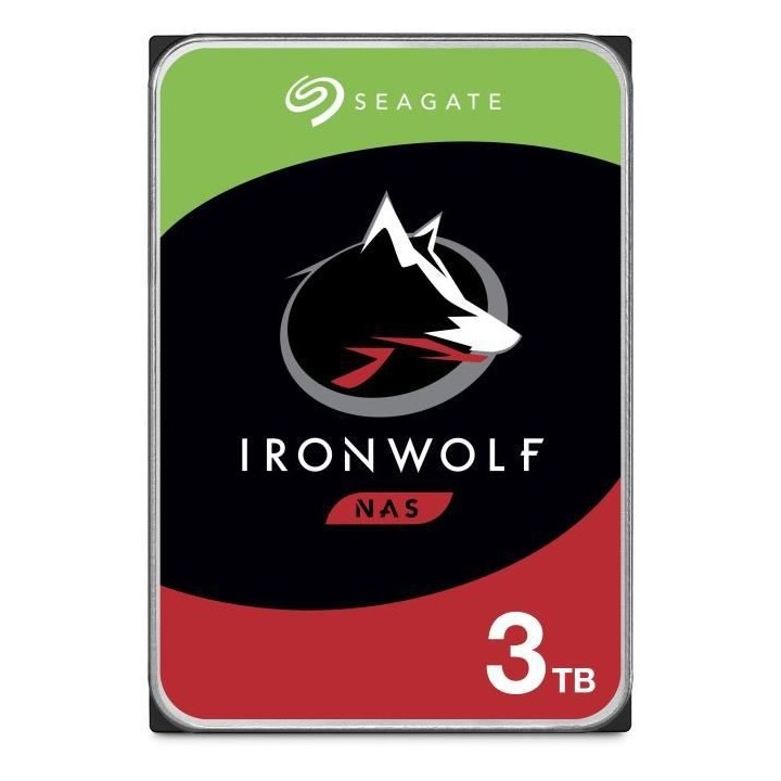 SEAGATE - Disque dur Interne - NAS IronWolf - 3To - 5900 tr/min - 3.5