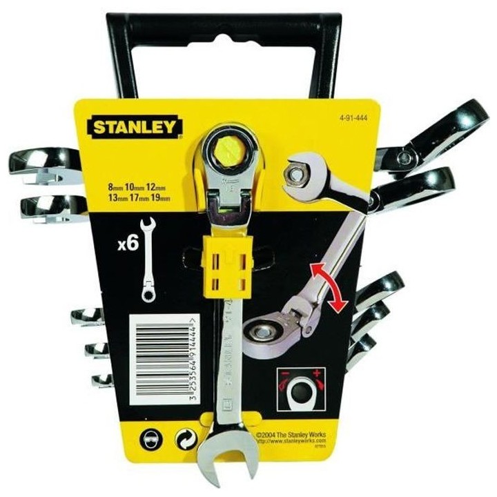 Clé mixte a cliquet a tete indexabe de 8 a 19 mm STANLEY - 4-91-444 -