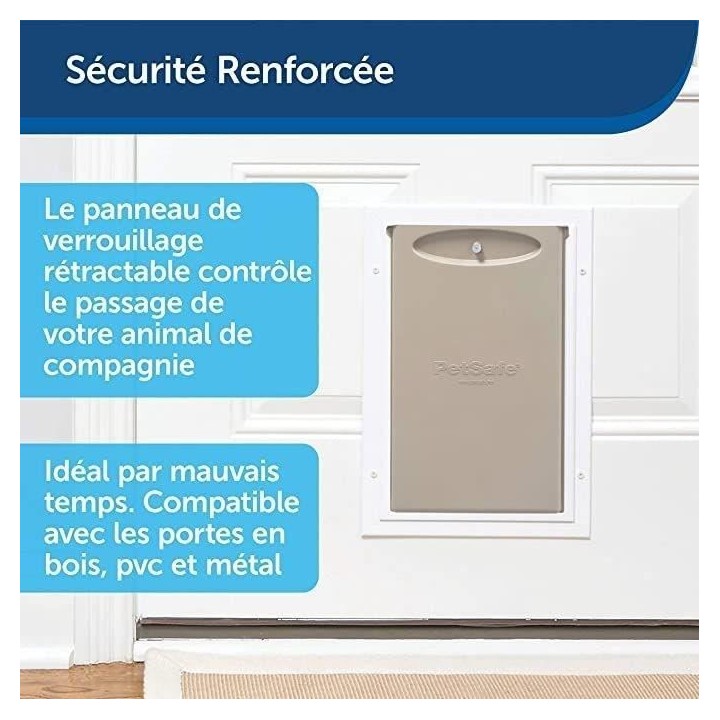 PetSafe - Petite Chatiere Staywell - Cadre en Aluminium pour Chat et P