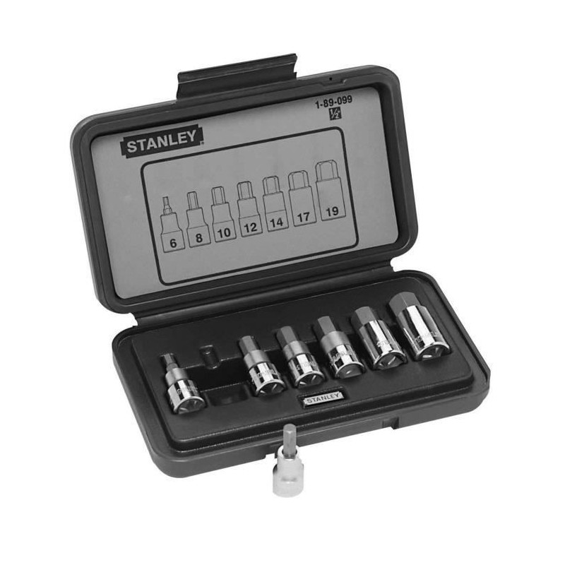 Coffret a douilles 6 pans TORX 1/2 STANLEY - 1-89-099 - Jeu de 7 pieces