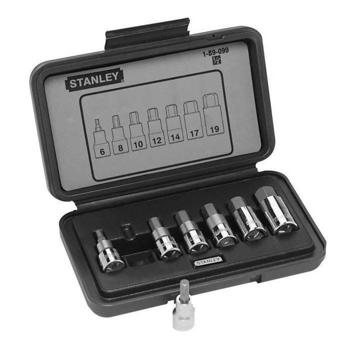 Coffret a douilles 6 pans TORX 1/2 STANLEY - 1-89-099 - Jeu de 7 piece