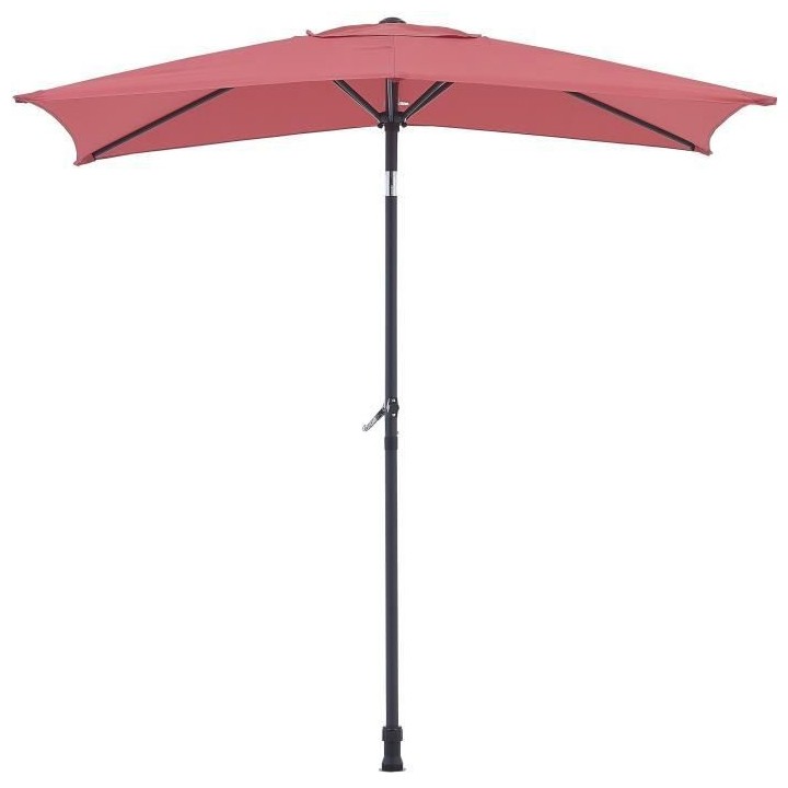Parasol droit rectangulaire 1,4 x 2,10 m - inclinable & avec manivelle