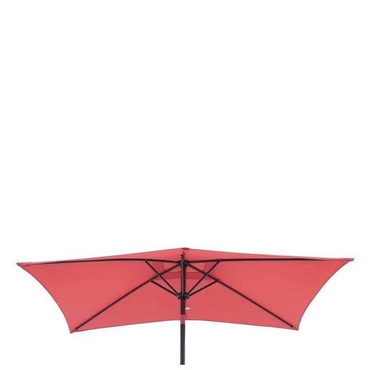 Parasol droit rectangulaire 1,4 x 2,10 m - inclinable & avec manivelle