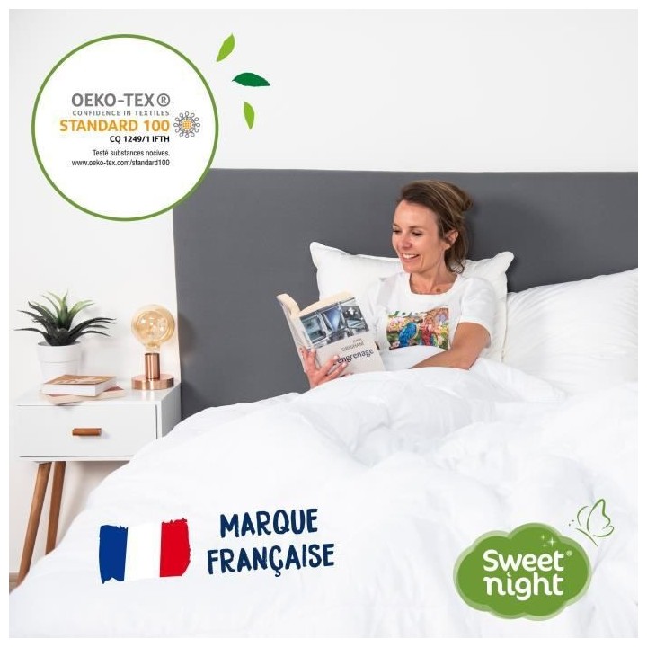 SWEET NIGHT Protege matelas imperméable anti-acariens traitement vég