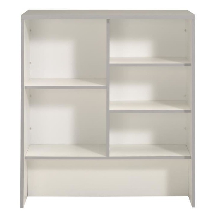 EKIPA Ilot de cuisine - Gris alu et Blanc - 91x105x42 cm - L 91 x P 42