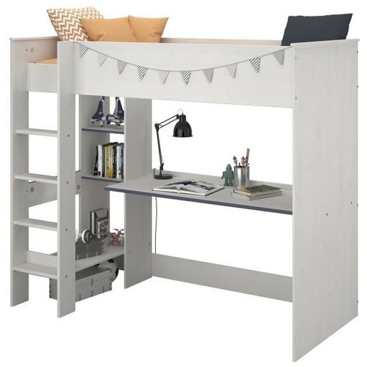 PARISOT JIM Lit mezzanine enfant contemporain décor pin memphis et ch