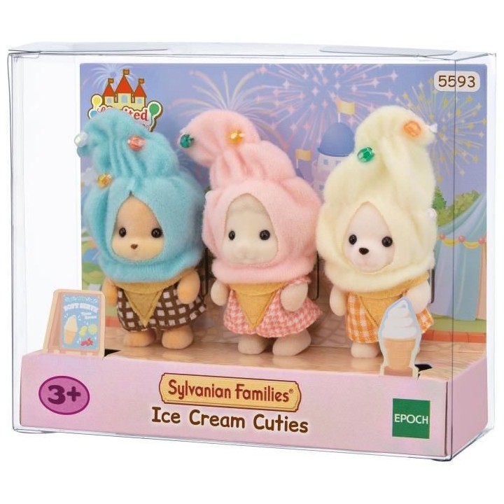 Le trio des bébés en costumes de cremes glacées - SYLVANIAN FAMILIE