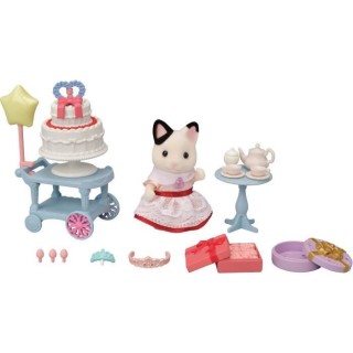 La fille chat bicolore et son goûter d'anniversaire - SYLVANIAN FAMIL
