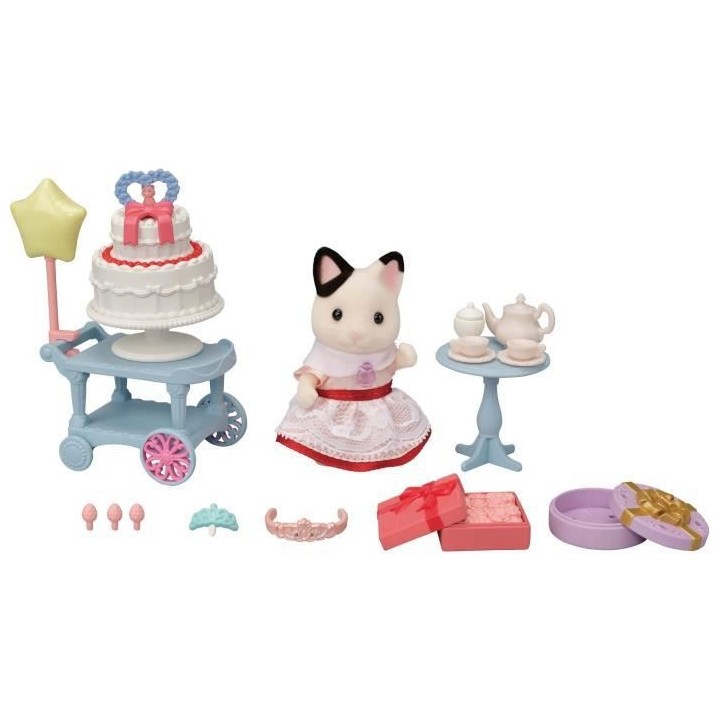 La fille chat bicolore et son goûter d'anniversaire - SYLVANIAN FAMIL