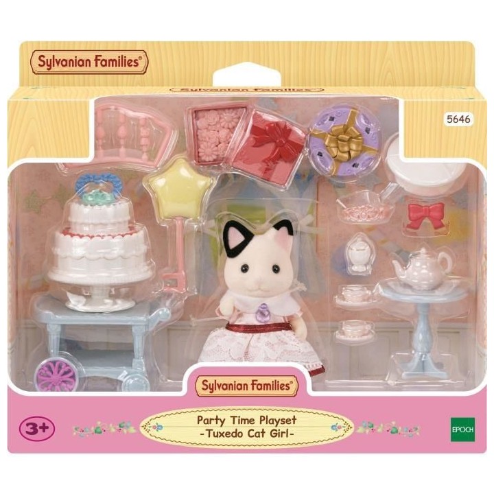 La fille chat bicolore et son goûter d'anniversaire - SYLVANIAN FAMIL