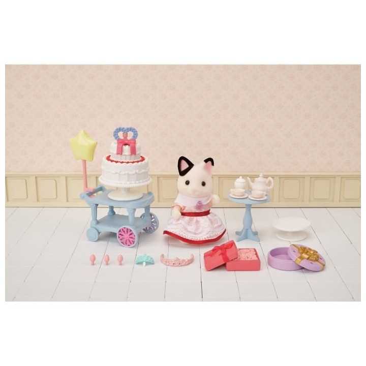 La fille chat bicolore et son goûter d'anniversaire - SYLVANIAN FAMIL